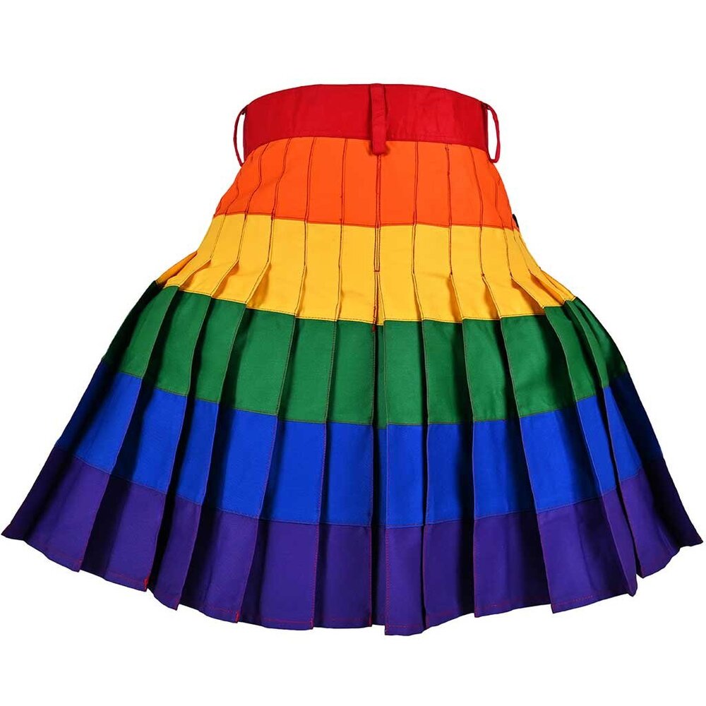 Men’s Hybrid Rainbow Utility Kilt Cargo Removable Pockets Pride Size 48